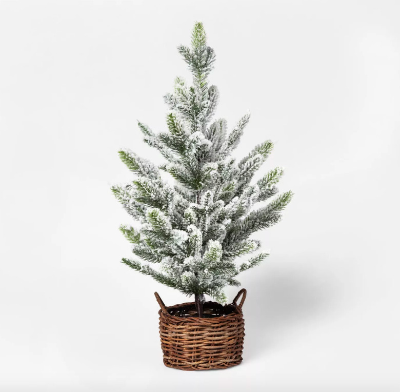 Threshold Faux Flocked Pine Tree