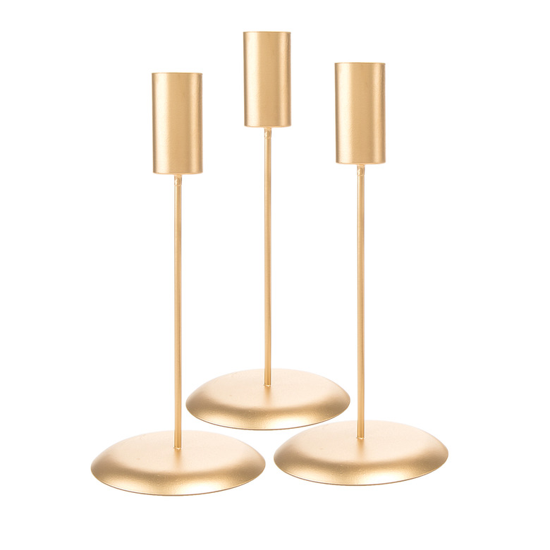David Tutera Matte Gold Taper Candle Holders