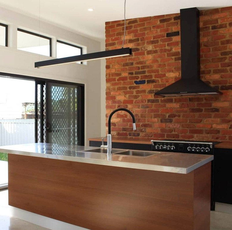 Kitchen with black cabinets
