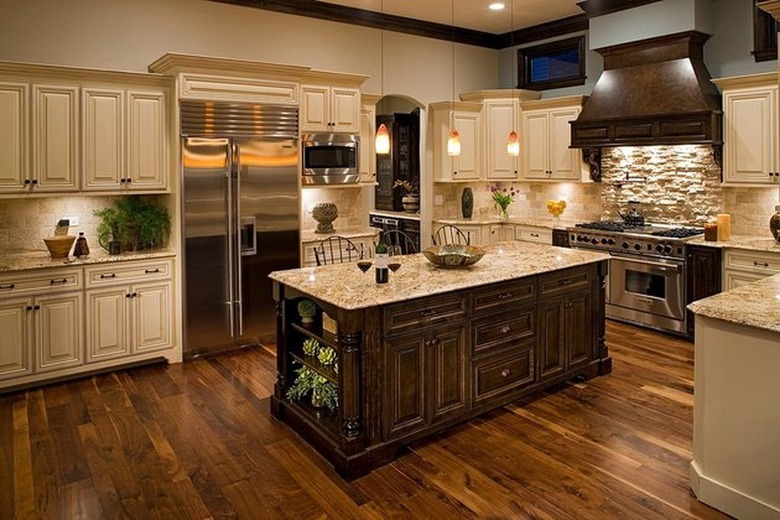 Cream and brown kitchen