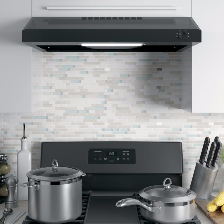 Black ductless hood.