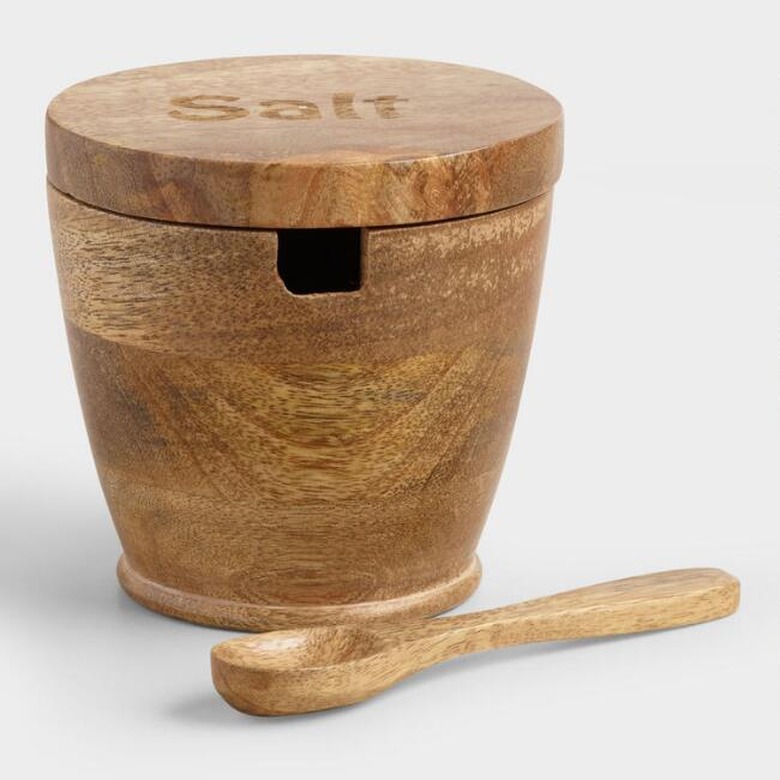 A wooden salt cellar
