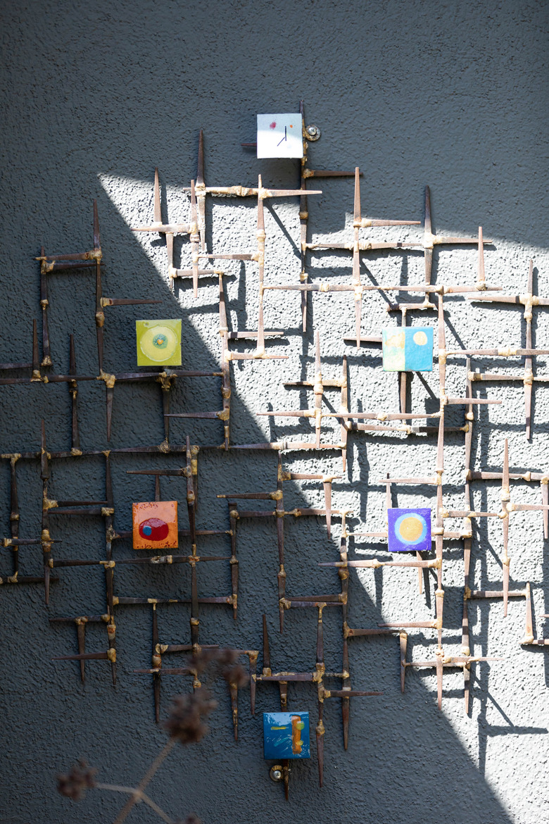 Brutalist copper wall sculpture by Nikka Fremel