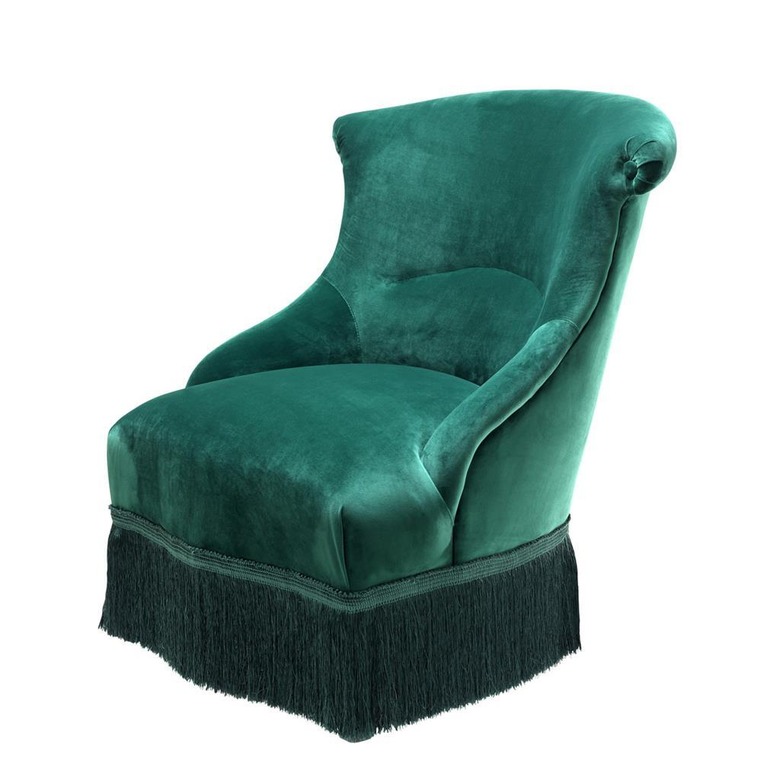 green fringe chair