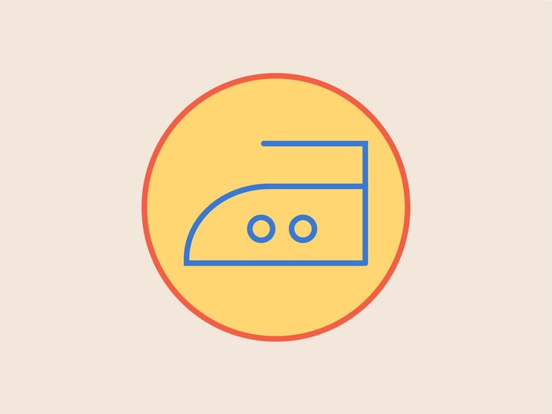 An illustration of the warm iron laundry symbol