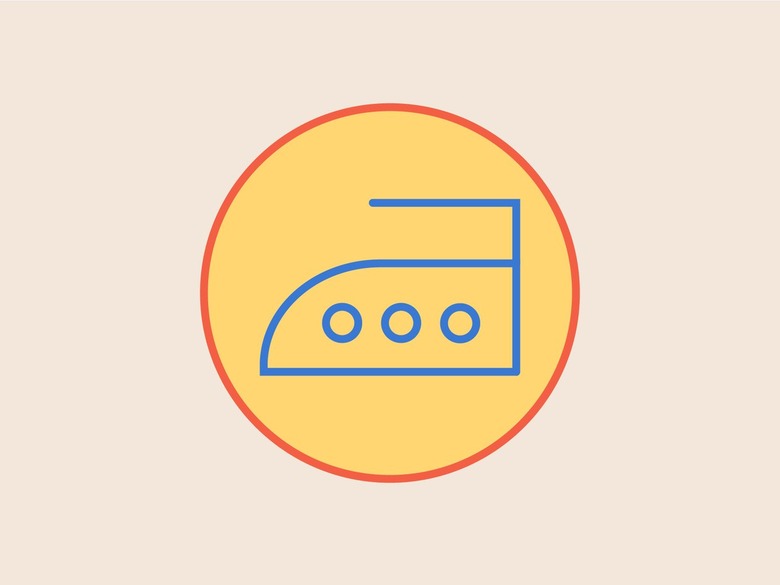 An illustration of the hot iron laundry symbol