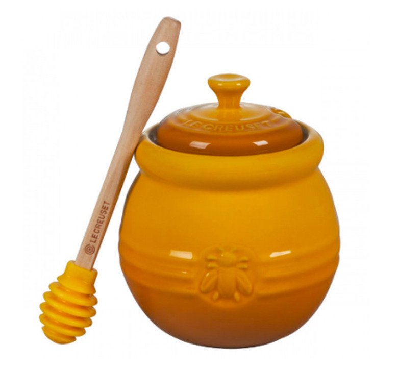 Le Creuset hone pot with silicone dipper in Nectar