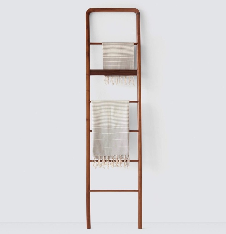 wooden bedroom storage ladder