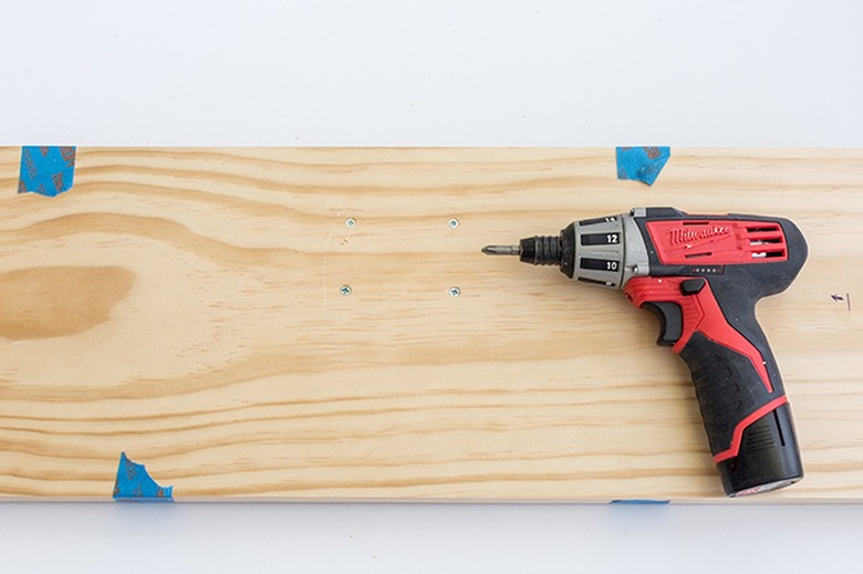 Wood board with power drill
