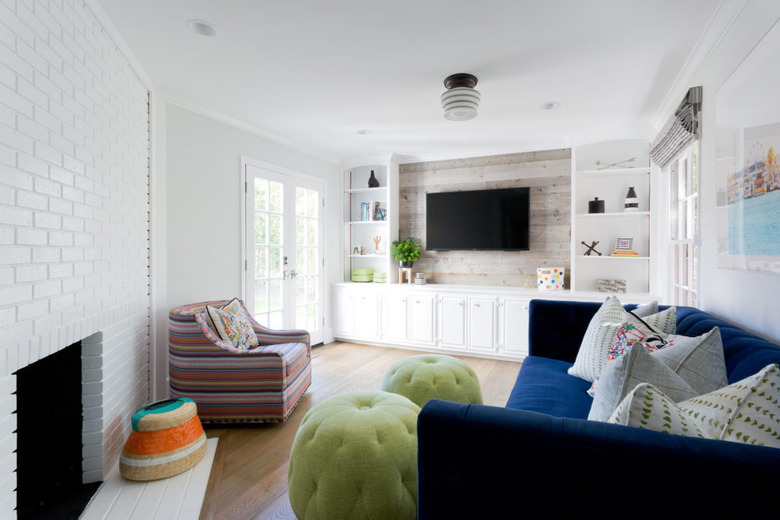 living room lighting idea with semi-flush mount fixture