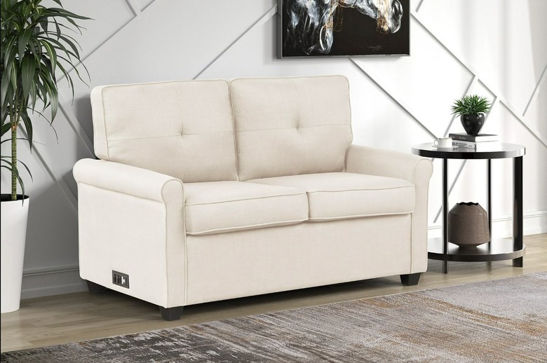 ivory walmart traditional loveseat sleeper sofa with usb
