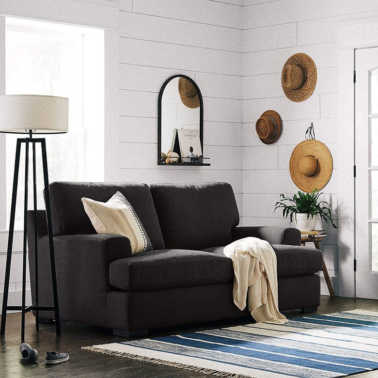 Amazon dark gray down-filled oversized loveseat
