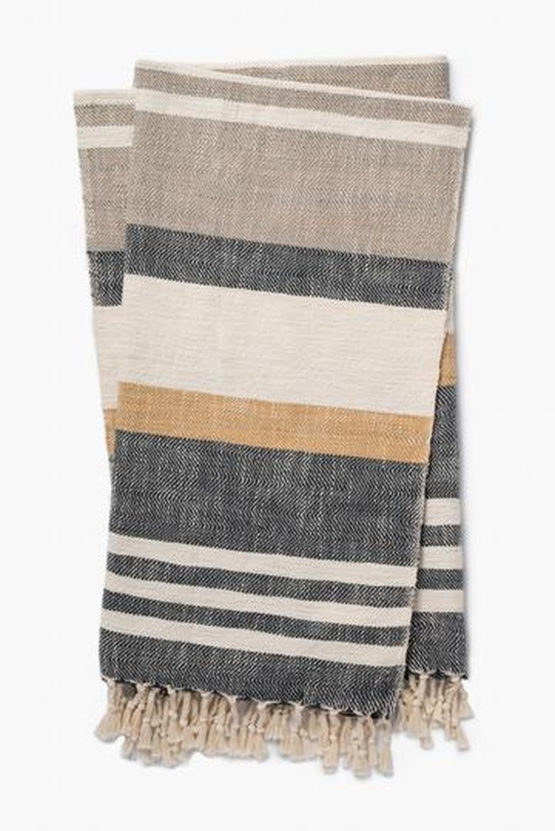 striped multi-colored throw blanket
