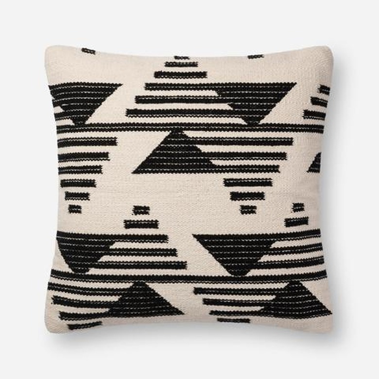 black and white patterned pillow