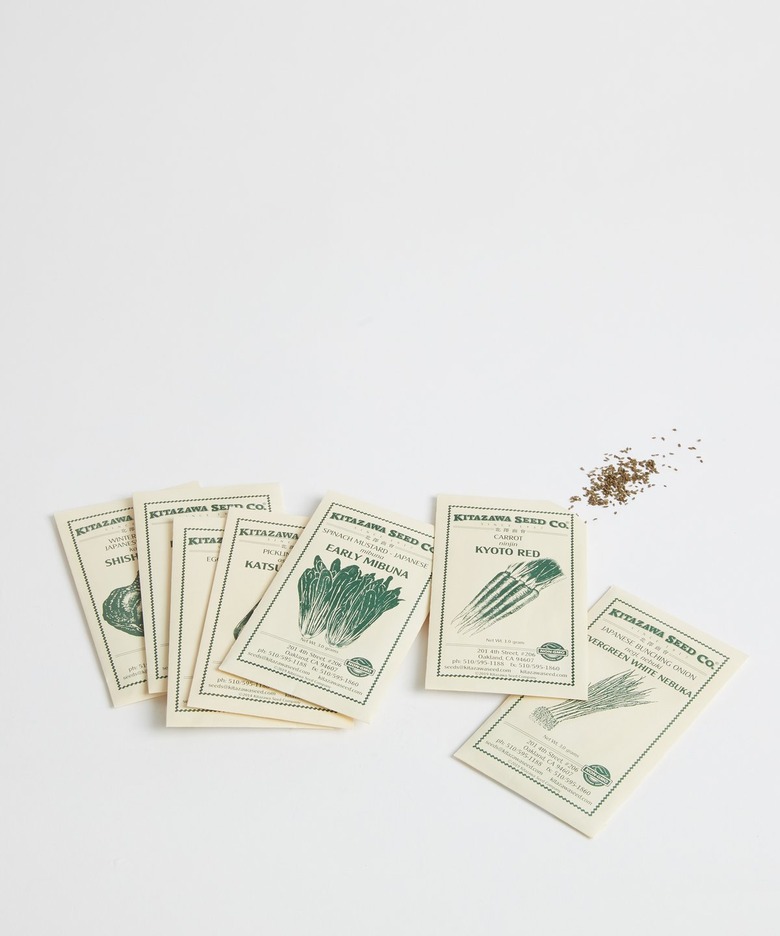five envelopes of seeds