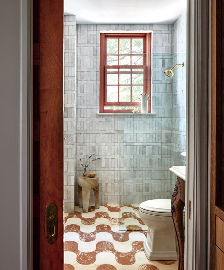 bold tile maximalist bathroom