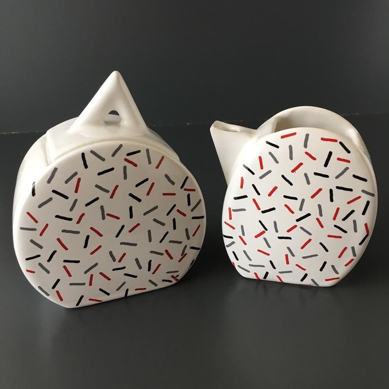 1980s MAS Italy Memphis Design Sugar Bowl & Creamer Set