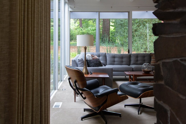 midcentury modern chair in living room