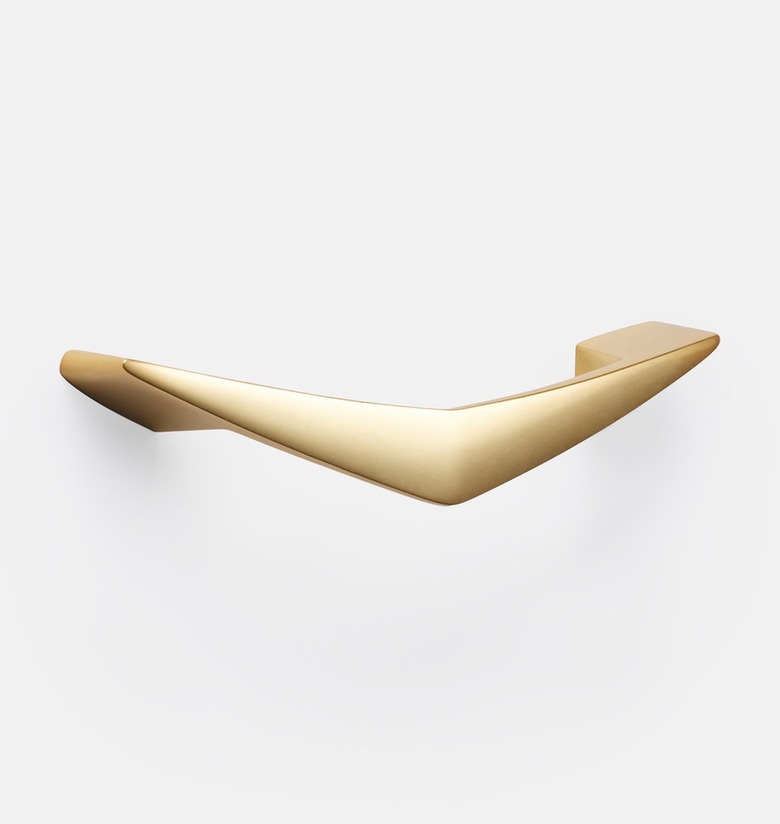 Brass boomerang drawer pull