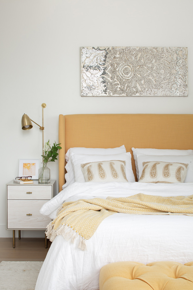 Bedroom with Gen-Z yellow decor