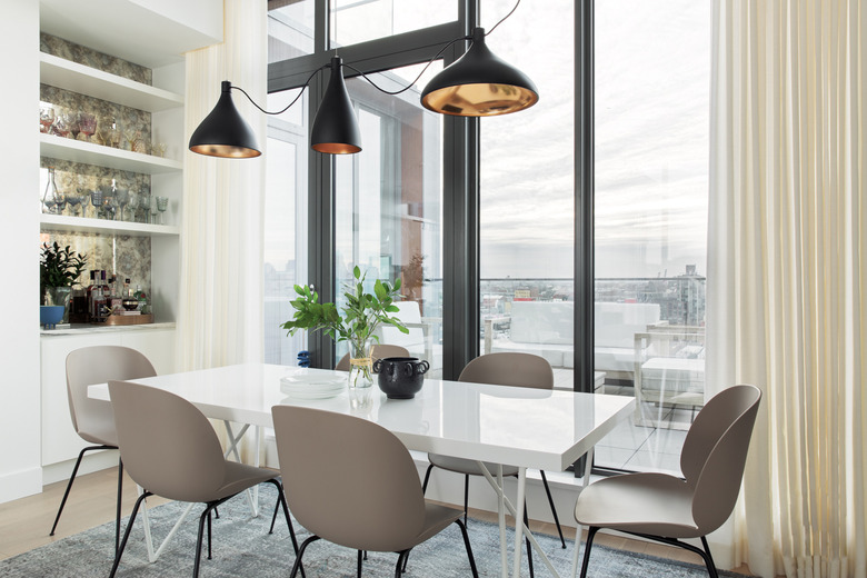 Dining room with view of NYC