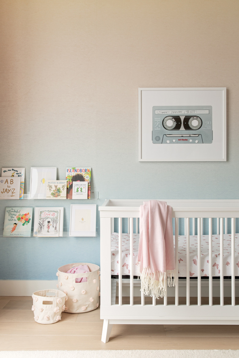 Blue and pink nursery