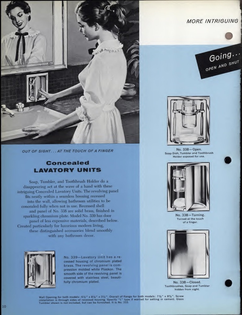 A concealed lavatory unit c. 1959 similar to our mysterious cubby