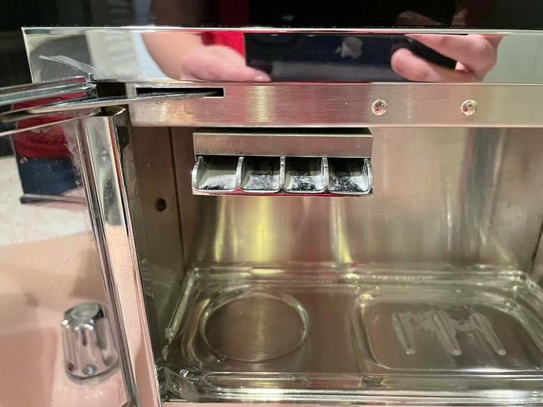 Close-up of mystery bathroom fixture