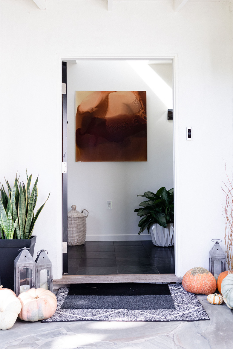 Minimalist entryway design with plants