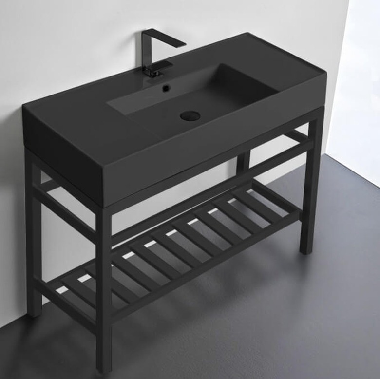 black modern bathroom vanity
