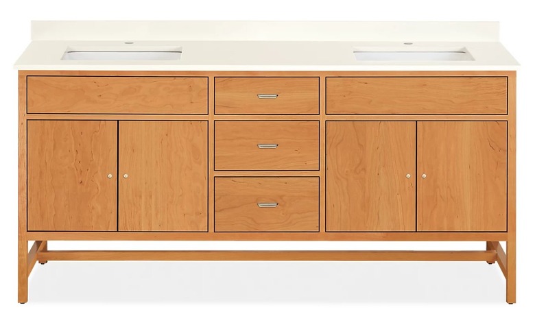 modern wood bathroom vanity with cabinets