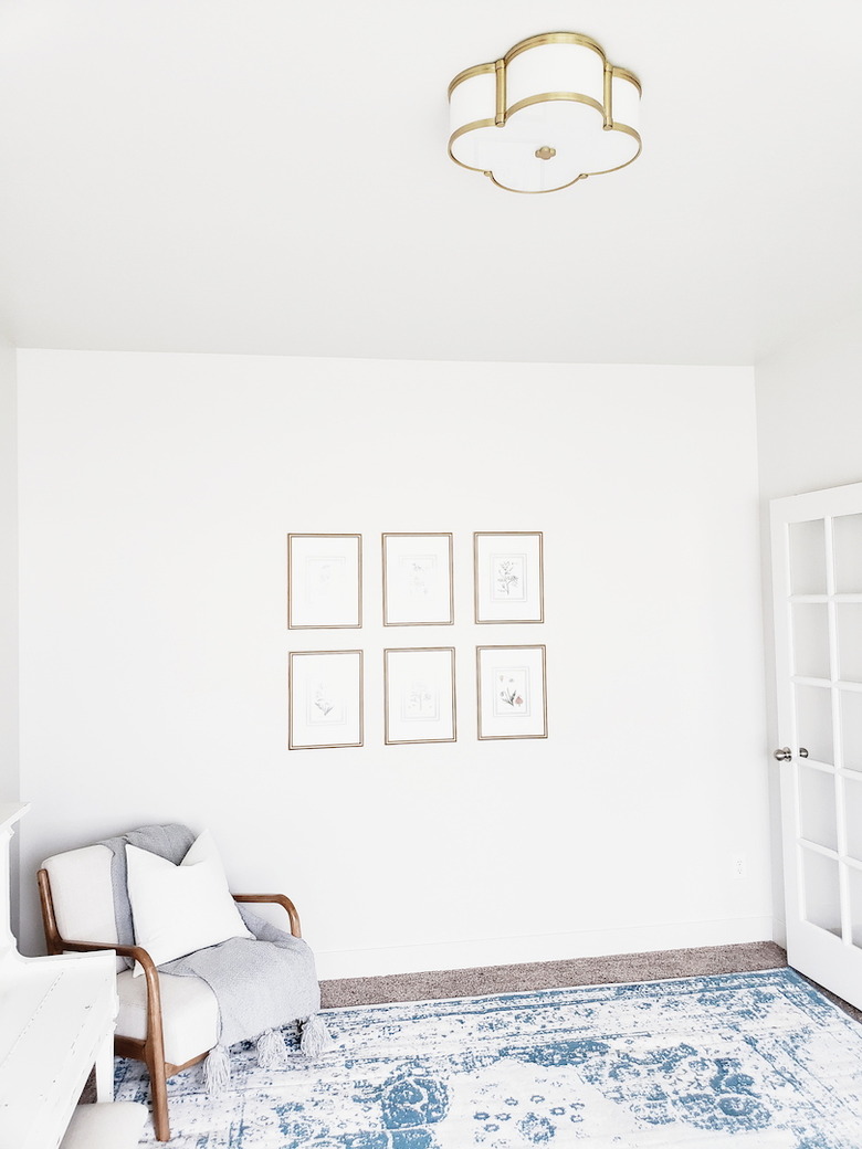 living room lighting idea with flush mount fixture on ceiling