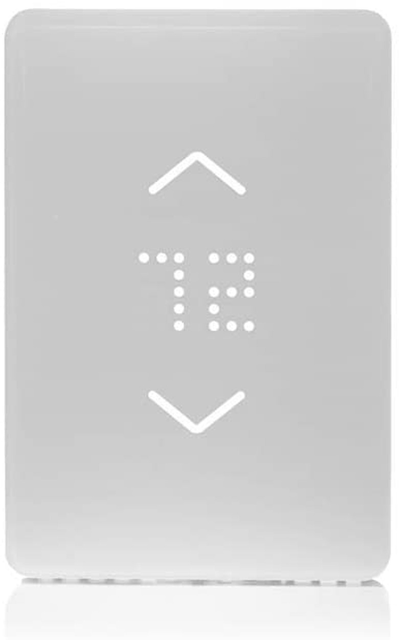 Rounded rectangular minimal white thermostat