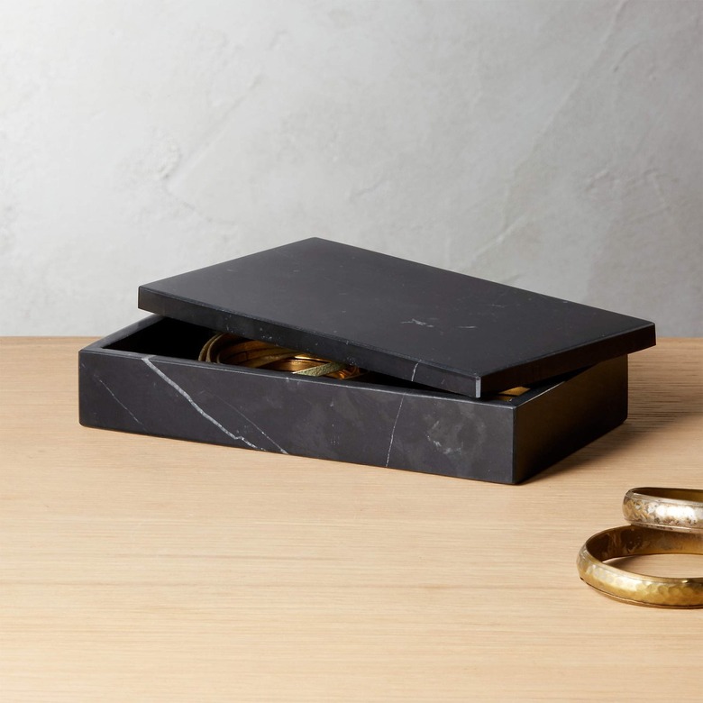 CB2 Medium Black Marble Box
