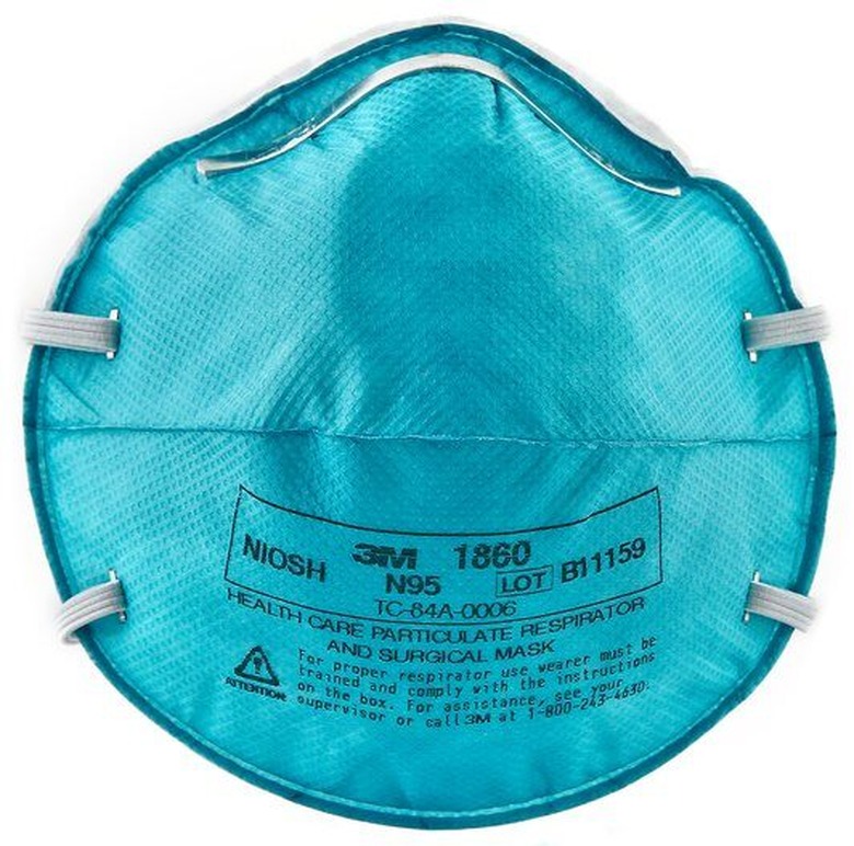 a blue 3M n95 healthcare face mask