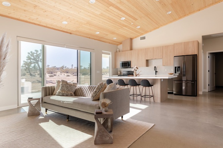 bright room with natural light and tan walls