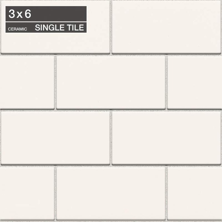 Off-white subway tile