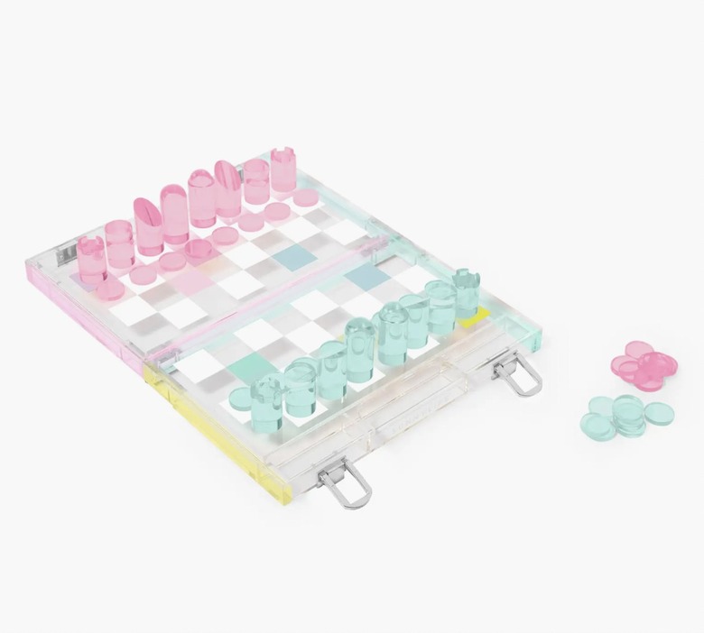 colorful lucite chess game