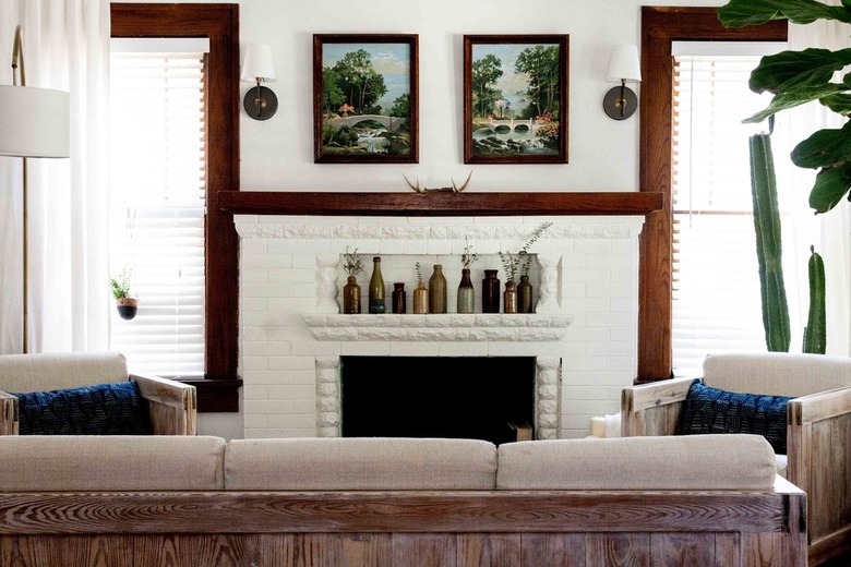 Living room with vintage artwork