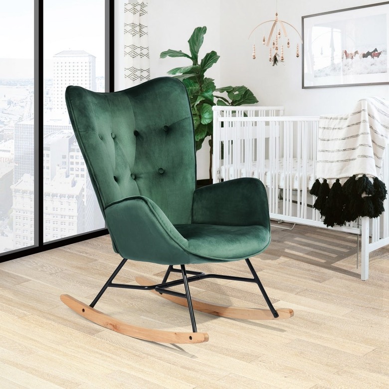 Carson Carrington Velvet Rocking Chair