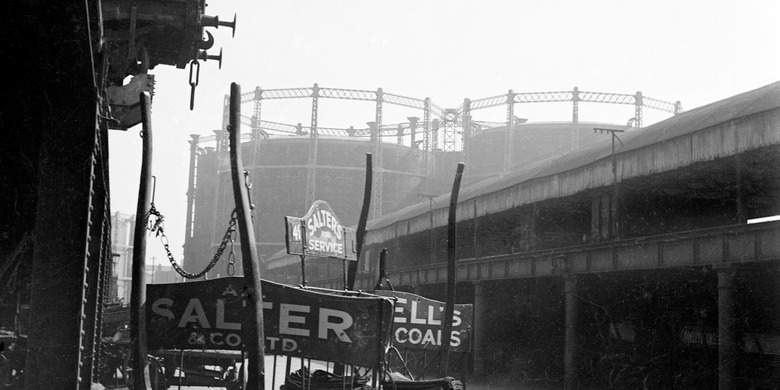 old gasholder tanks