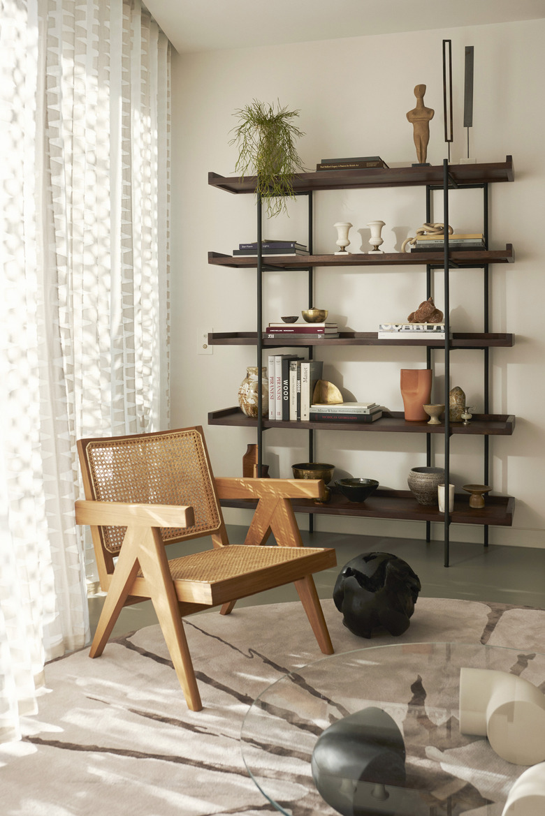 cane chair in living room