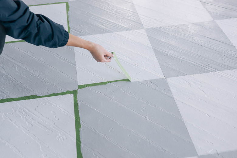 Pulling painter's tape off painted harlequin floors