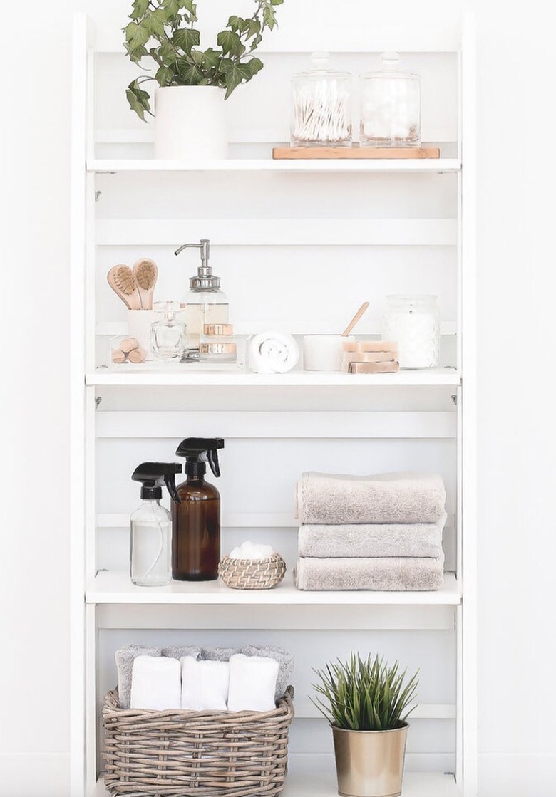 Bathroom storage shelves