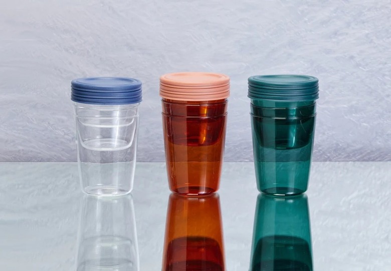 our place tupperware in colored glass