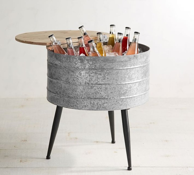 Pottery Barn Galvanized Metal Stand-Up Cooler