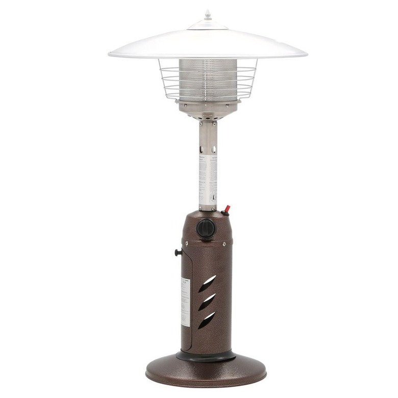 Hampton Bay Powder Coated Bronze Tabletop Propane Patio Heater