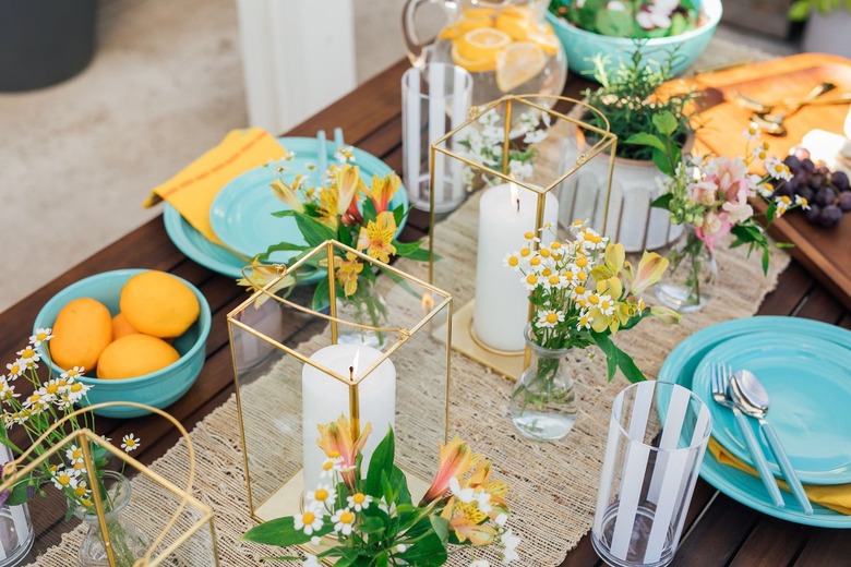 outdoor patio table beautifully decorated