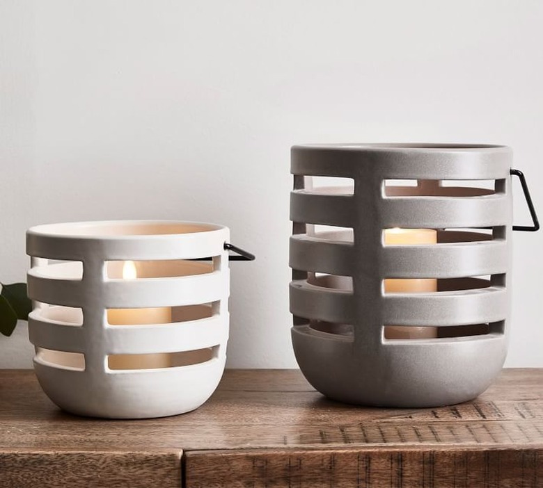 pottery barn ceramic tabletop lanterns