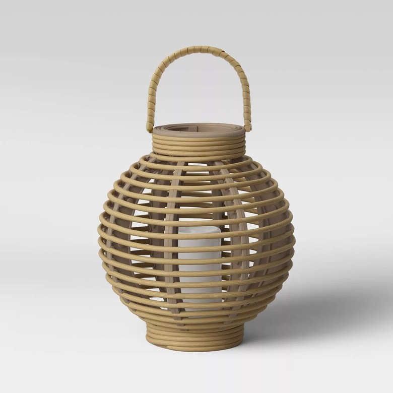 target faux wicker lantern